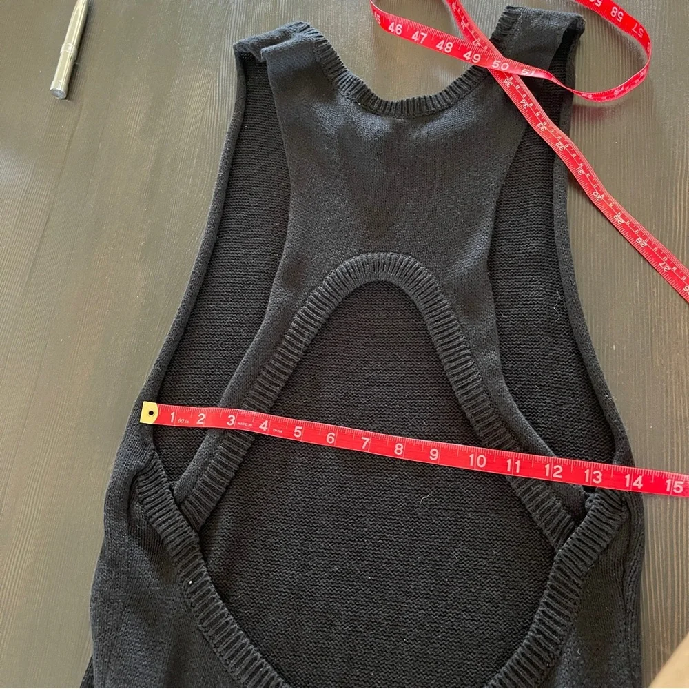 Sexy Open Back Black Knit Tank Dress M - Picture 4 of 8